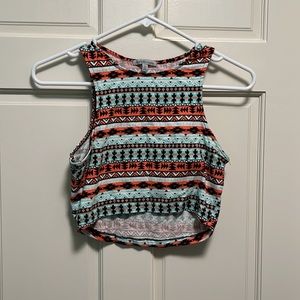 Beautiful Bright Aztec Crop Top